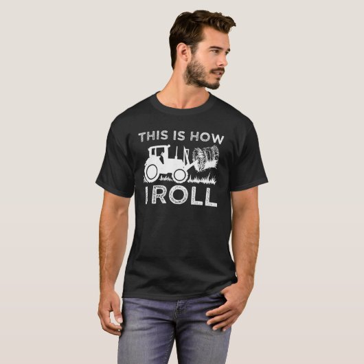 Funny Hay Bale Wie ich ein Geschenk Coolen Bauer T T-Shirt (Vorne ganz)