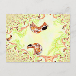 Funny Hazel Grouse Illustration Collage Postkarte