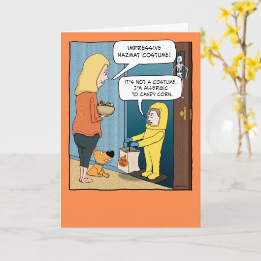 Funny Hazmat Anzug Halloween Card Karte (Gelbe Blume)