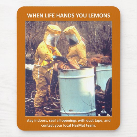 Funny Hazmat Biogefährdung Sicherheitshinweise Mousepad (Vorne)