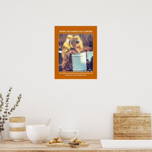 Funny Hazmat Biogefährdung Sicherheitshinweise Poster (Küche)