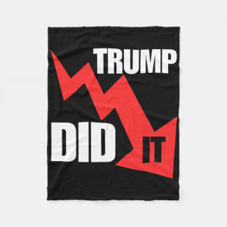 Funny He Did It Economy Stocks Tee Trump Political Fleecedecke