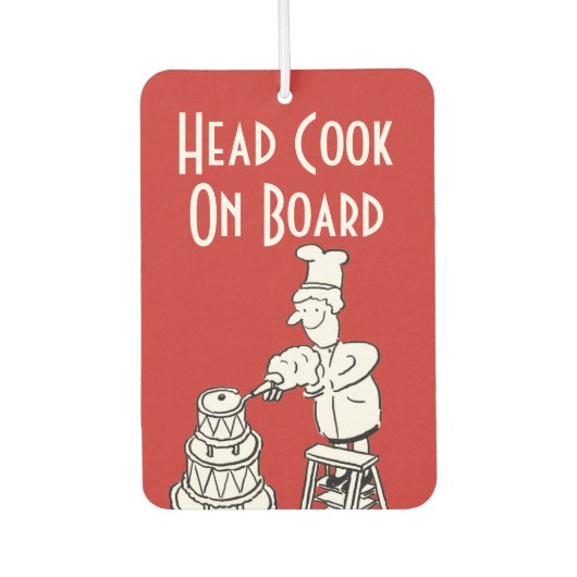 Funny Head Cook Cartoon Autolufterfrischer (Vorderseite)