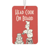 Funny Head Cook Cartoon Autolufterfrischer (Rückseite)