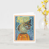 FUNNY HEADLESS HORSEMAN OWL, SLEEPHOLLOW Note Karte (Gelbe Blume)