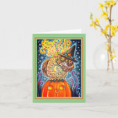 FUNNY HEADLESS HORSEMAN OWL, SLEEPHOLLOW Note Karte (Gelbe Blume)