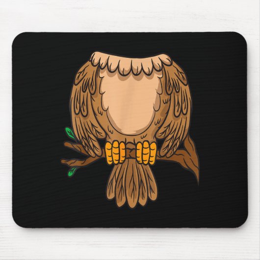 Funny Headless Owl Halloween Night Bird Costume Ea Mousepad (Vorne)