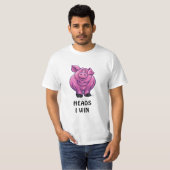 Funny Heads und Schwanzes Schweinefleisch T - Shir T-Shirt (Vorne ganz)