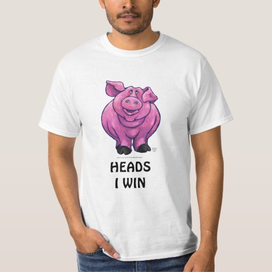 Funny Heads und Schwanzes Schweinefleisch T - Shir T-Shirt (Vorderseite)