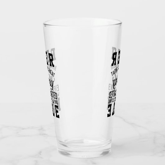 Funny Healthary Beer versus Green Kale Spaß Zitat Glas (Links)