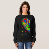 Funny Heart Baseball Autismus Sensibilisierung Lie Sweatshirt (Vorne ganz)