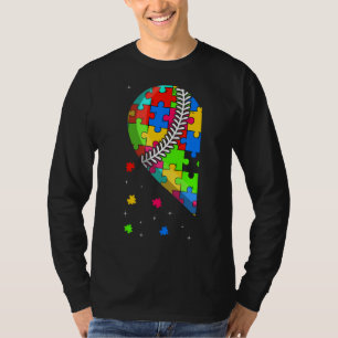 Funny Heart Baseball Autismus Sensibilisierung Lie T-Shirt