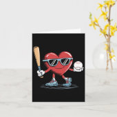 Funny Heart Baseball Player Valentinstag Kid Boy Karte (Gelbe Blume)