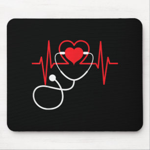 Funny Heart Beats Krankenpflege Medizin Mousepad