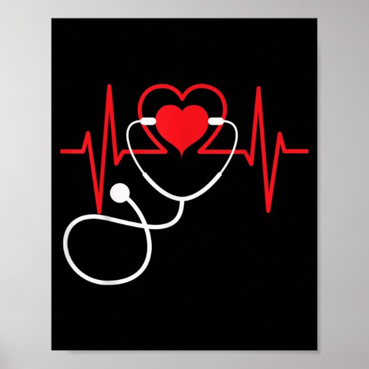 Funny Heart Beats Krankenpflege Medizin Poster (Vorne)
