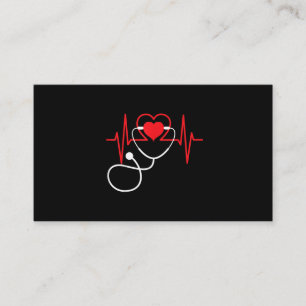 Funny Heart Beats Krankenpflege Medizin Visitenkarte