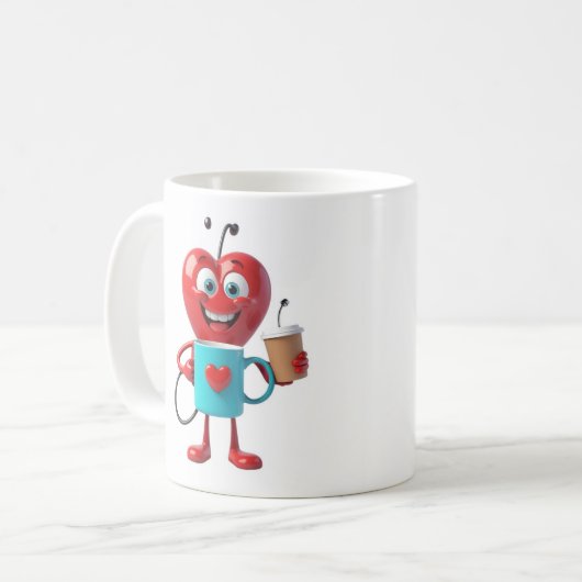 Funny Heart Coffee Mug Kaffeetasse (Vorderseite Links)