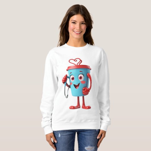 Funny Heart Coffee Sweatshirt (Vorne ganz)