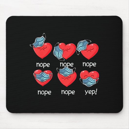 Funny Heart Face Mask Men Women Cute Sweet Valenti Mousepad (Vorne)