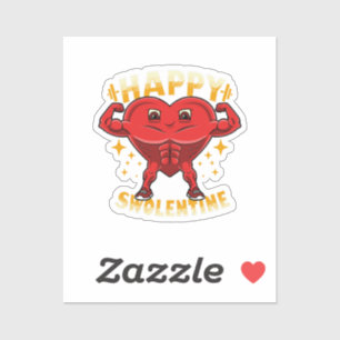 Funny Heart Gym Workout Valentine Geschenk Aufkleber