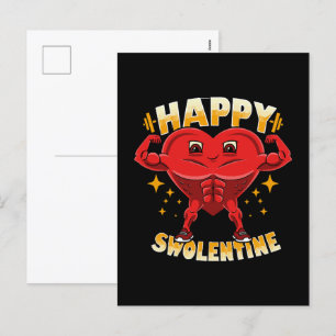 Funny Heart Gym Workout Valentine Geschenk Feiertagspostkarte