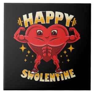 Funny Heart Gym Workout Valentine Geschenk Fliese