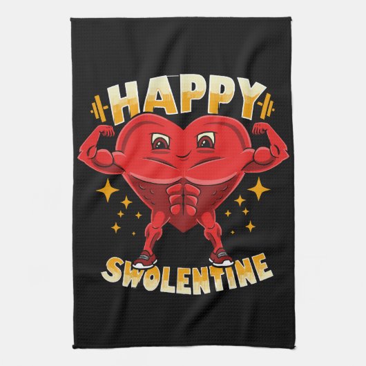 Funny Heart Gym Workout Valentine Geschenk Geschirrtuch (Vertikal)