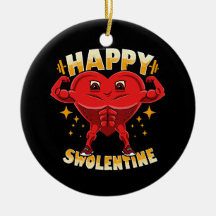 Funny Heart Gym Workout Valentine Geschenk Keramik Ornament