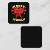 Funny Heart Gym Workout Valentine Geschenk Quadratische Visitenkarte (Vorne/Hinten)