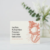 Funny Heart Illustration Medical Joke Postkarte (Stehend Vorderseite)