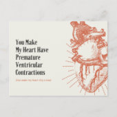 Funny Heart Illustration Medical Joke Postkarte (Vorderseite)