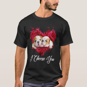 Funny Heart Liebe English Bulldog Valentine's Day T-Shirt