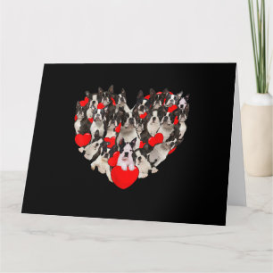 Funny Heart Love Boston Terrier Valentines Day Karte