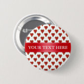 Funny Heart Muster Gold rot + Ihr Rückgrat. & Text Button (Vorne & Hinten)