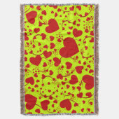 Funny Heart Muster V + Ihre Hintergrundfarbe Decke (Vorderseite Vertikal)