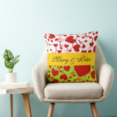 Funny Heart Pattern V + Ihr Backg. & Text Kissen (Stuhl )