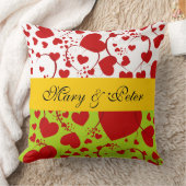Funny Heart Pattern V + Ihr Backg. & Text Kissen (Decke)