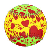 Funny Heart Pattern V + Ihr Backgr Farbe & Ideen Baseball (Rückseite)