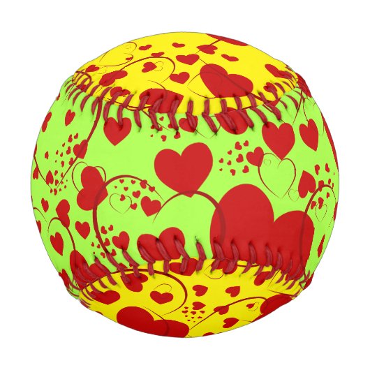 Funny Heart Pattern V + Ihr Backgr Farbe & Ideen Baseball (Vorderseite)