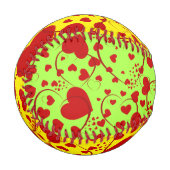 Funny Heart Pattern V + Ihr Backgr Farbe & Ideen Baseball (Vorderseite Links)