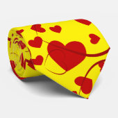 Funny Heart Pattern V + Ihr Backgr Farbe & Text Krawatte (Gerollt)