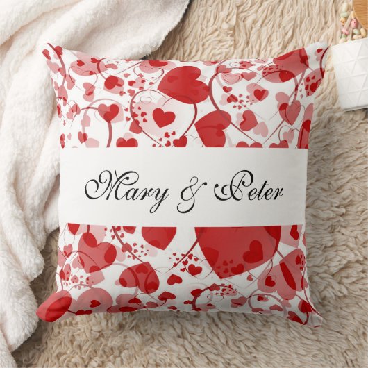 Funny Heart Pattern VII + Ihre Namen und Ideen Kissen (Decke)