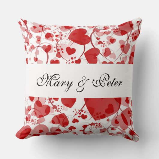 Funny Heart Pattern VII + Ihre Namen und Ideen Kissen (Vorderseite)