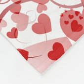 Funny Heart Pattern VII - rot weiß Fleecedecke (Ecke)