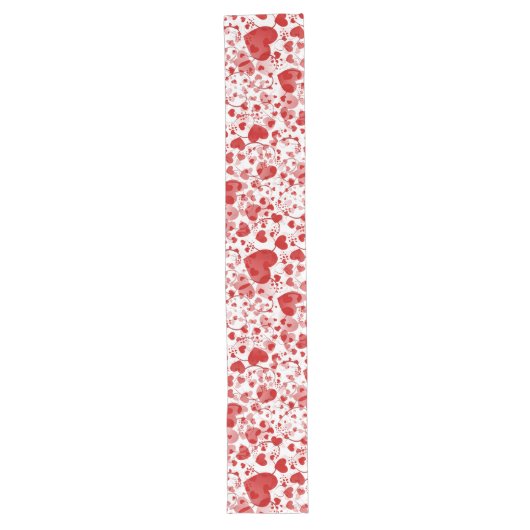 Funny Heart Pattern VII - rot weiß + Ihre Idee Großer Tischläufer (Vorderseite)