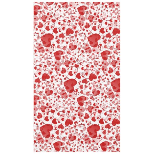 Funny Heart Pattern VII - rot weiß + Ihre Idee Tischdecke (Vorderseite)