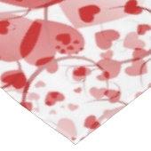 Funny Heart Pattern VII - rot weiß + Ihre Idee Tischdecke (Schrägansicht)