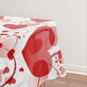 Funny Heart Pattern VII - rot weiß + Ihre Idee Tischdecke (Beispiel)
