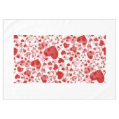 Funny Heart Pattern VII - rot weiß + Ihre Idee Tischdecke (Vorderseite (Horizontal))
