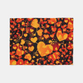 Funny Heart Pattern VIII - schwarz-gelb Fleecedecke (Vorderseite (Horizontal))